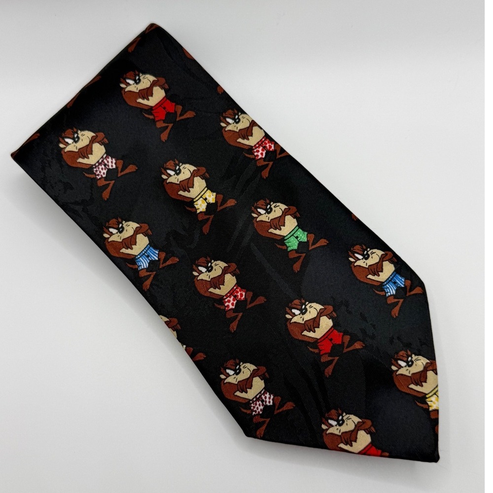 Looney Tunes Necktie OS Taz Tasmanian Devil 1997 Vintage Novelty Cartoon Retro
